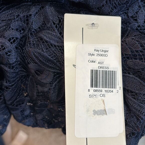 Kay Unger Portia Tea Length Dress in Midnight Blue 6 $308 - Picture 6 of 6